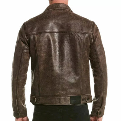 Brown Leather Saul Jacket for Mens