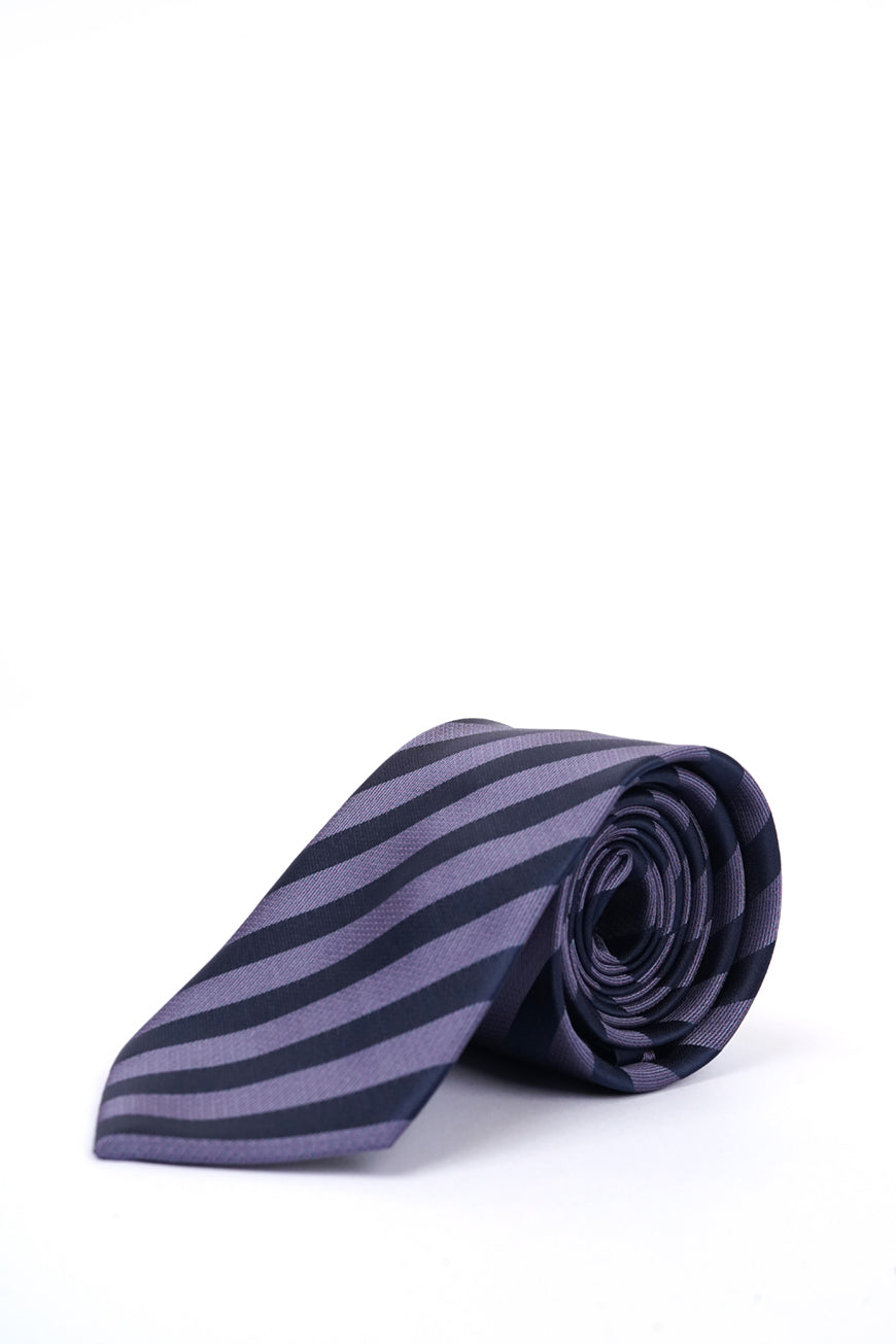 Ties - Silk Rich Black & Grey Black Stripes