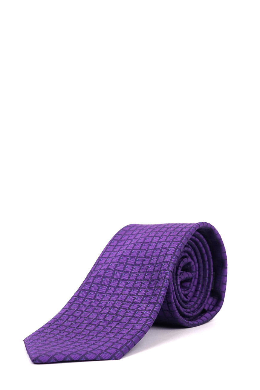 Ties - Silk Rich Blue Glen Plaid Checks