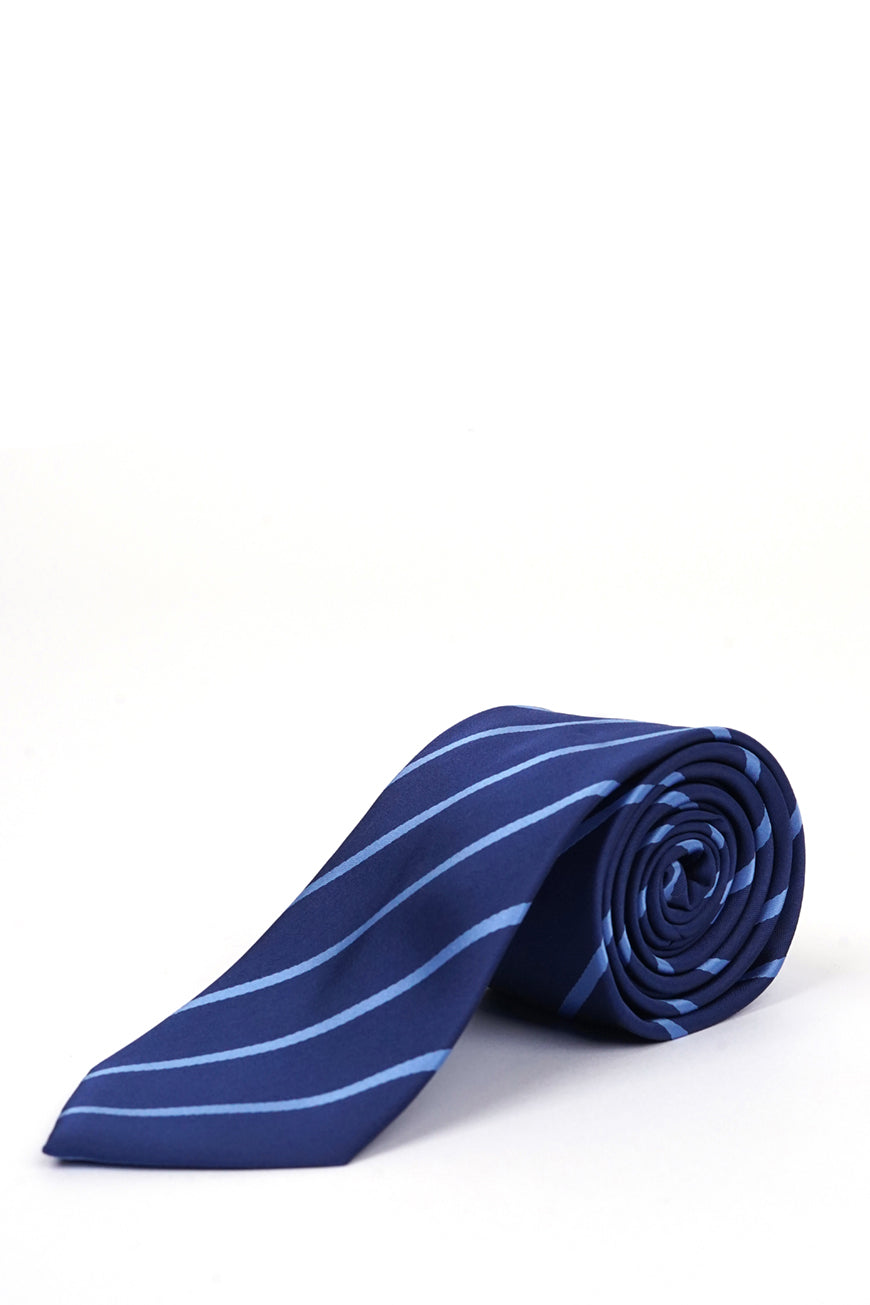 Ties - Silk Rich Dark Blue Blue Stripes