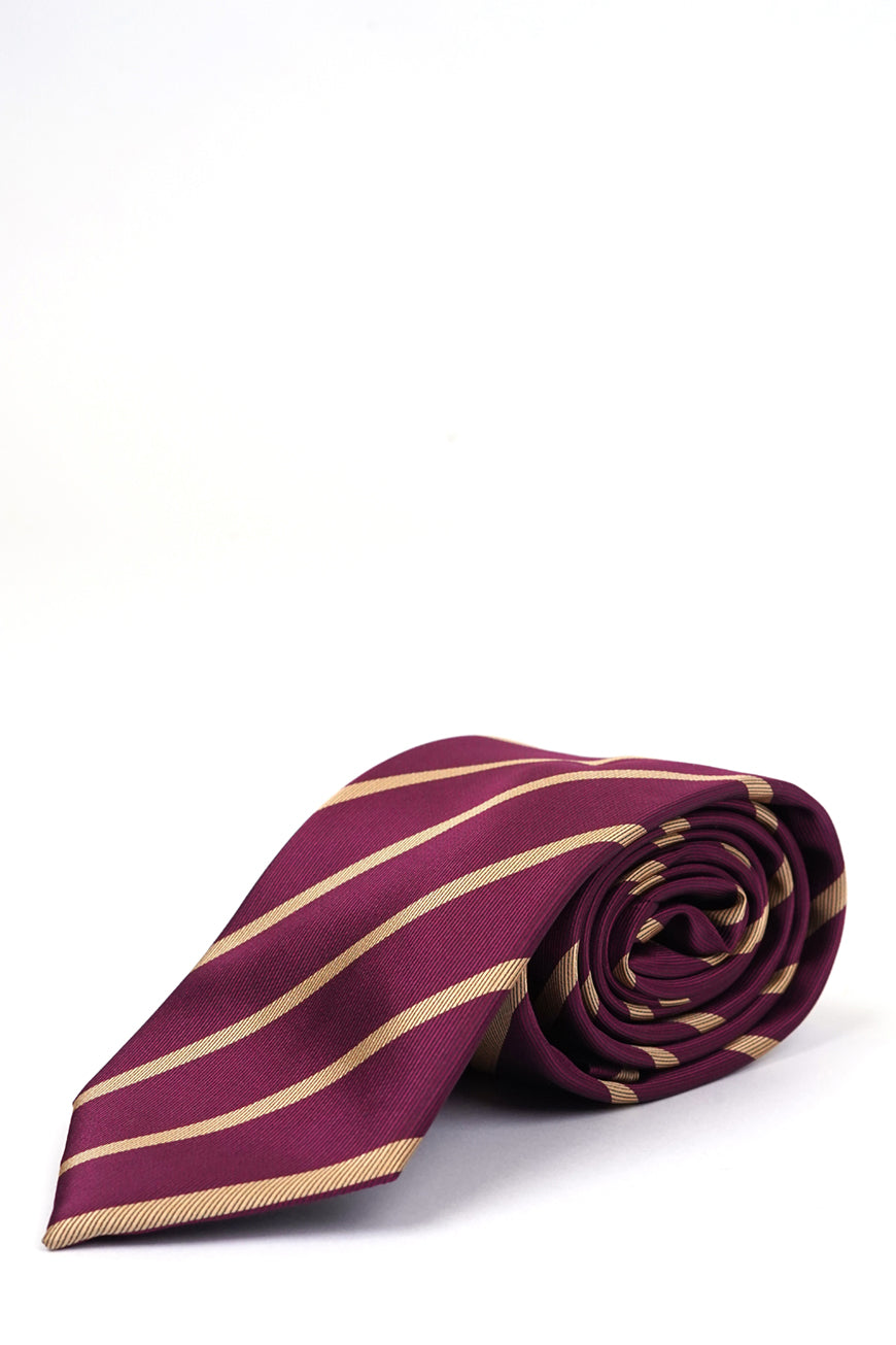 Ties - Silk Rich Wine Skin Stripes