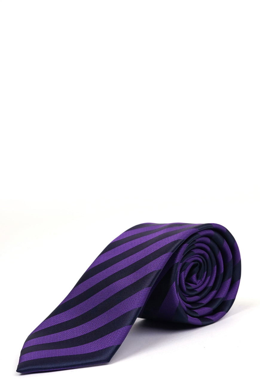 Ties - Silk Rich Purple Self Stripes