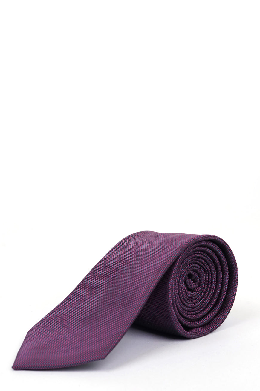 Ties - Silk Rich Dark Purple Dobby Textured