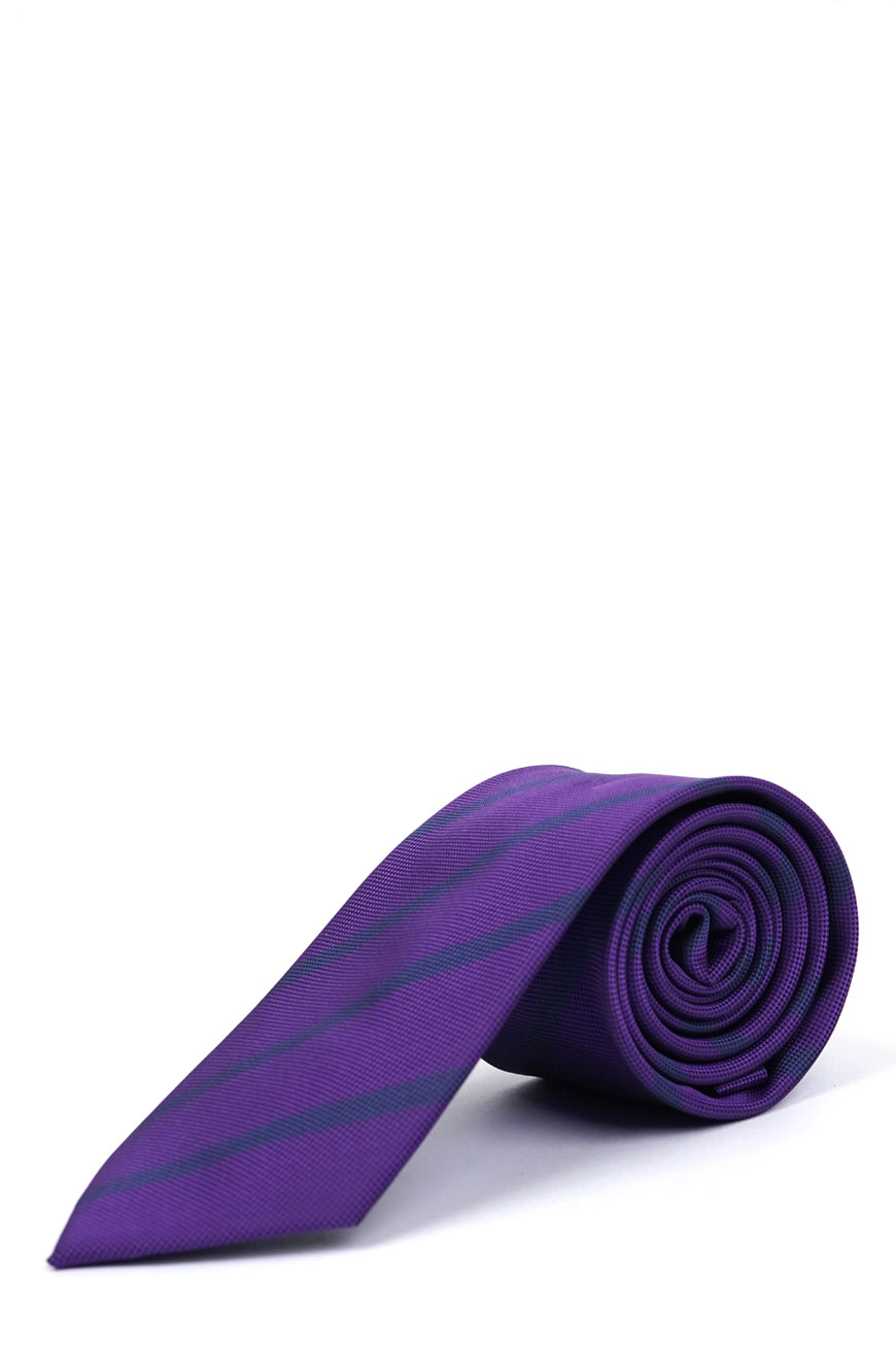 Ties - Silk Rich Purple Self Stripes