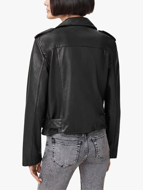 Balfern Classic Black Genuine Leather Biker Jacket