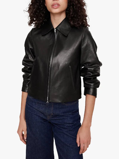 Banana Republic Women’s Minimalist Black Leather Jacket