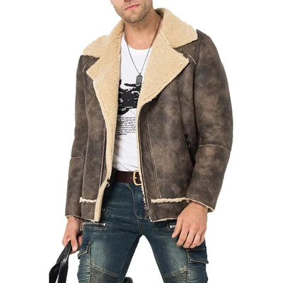 Brown Distressed Bomber Jacket