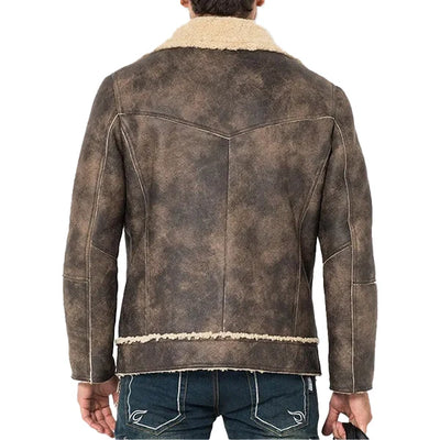 Brown Distressed Bomber Jacket