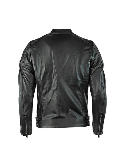 Cafe Racer Mens Leather Black Jacket
