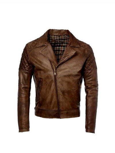 Men’s Brown Leather Motorcycle Jacket