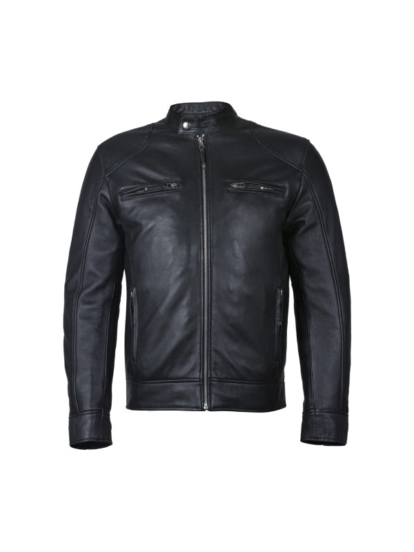 Men’s Classic Black Retro Biker Leather Jacket