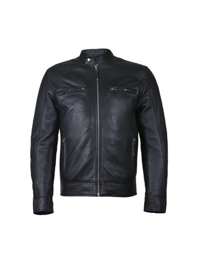 Men’s Classic Black Retro Biker Leather Jacket