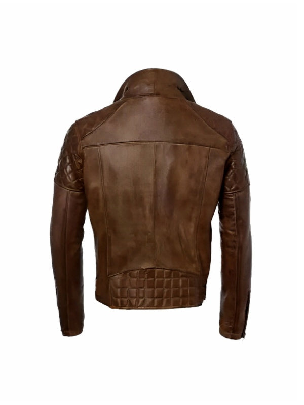 Men’s Brown Leather Motorcycle Jacket