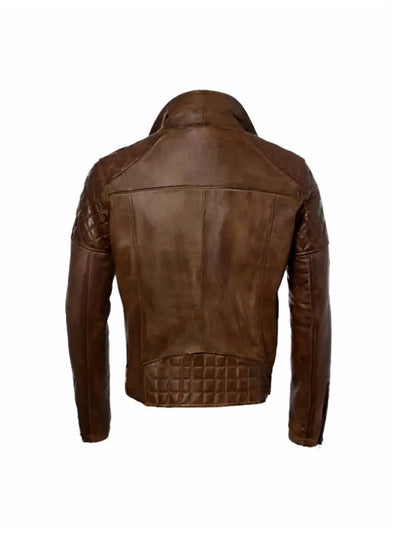 Men’s Brown Leather Motorcycle Jacket