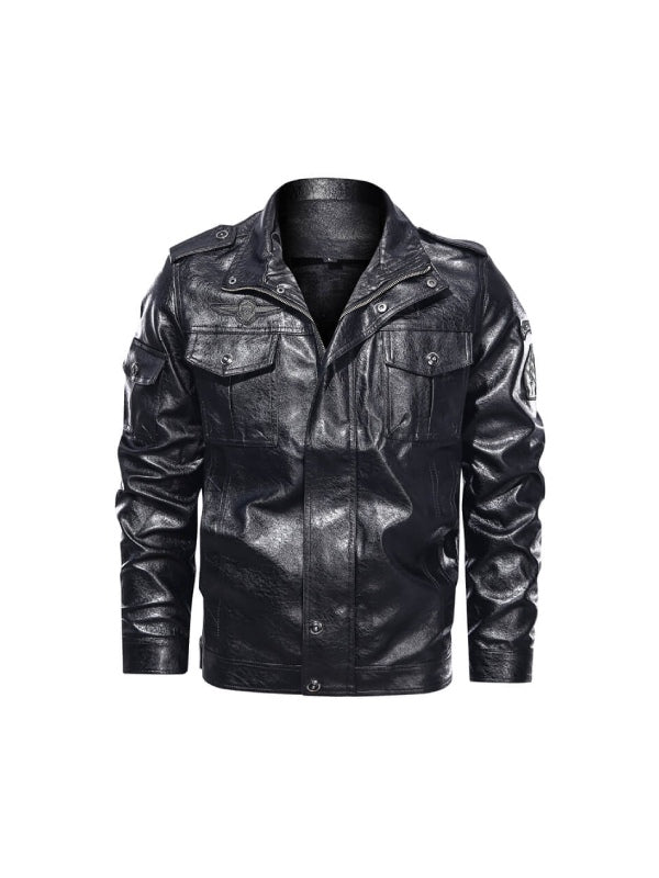 Men’s Classic Black Retro Biker Leather Jacket