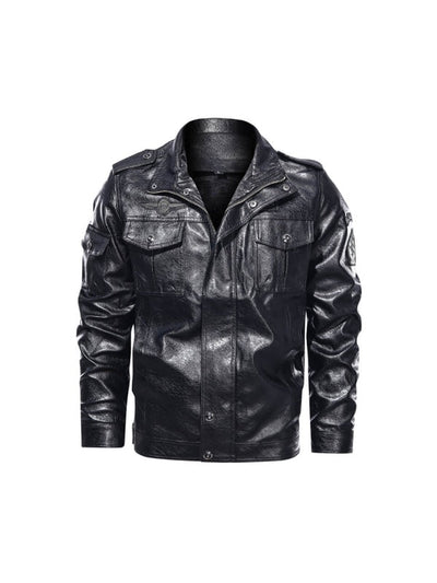 Men’s Classic Black Retro Biker Leather Jacket