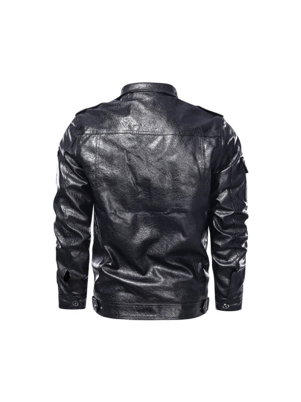 Men’s Classic Black Retro Biker Leather Jacket