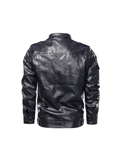 Men’s Classic Black Retro Biker Leather Jacket