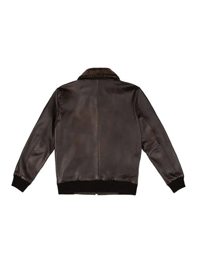 Men’s G-1 Flight Iconic Brown Leather Bomber Jacket