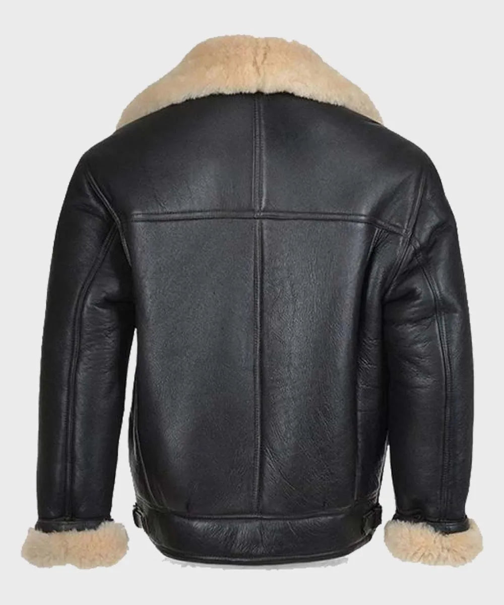 Men’s Shearling Black Leather B3 Jacket
