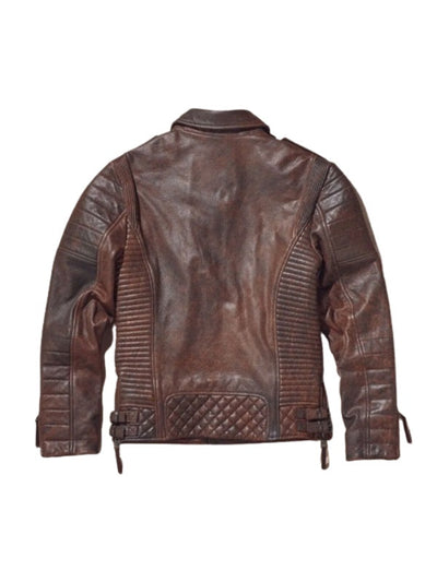 Men’s Waxed Brown Biker Leather Jacket
