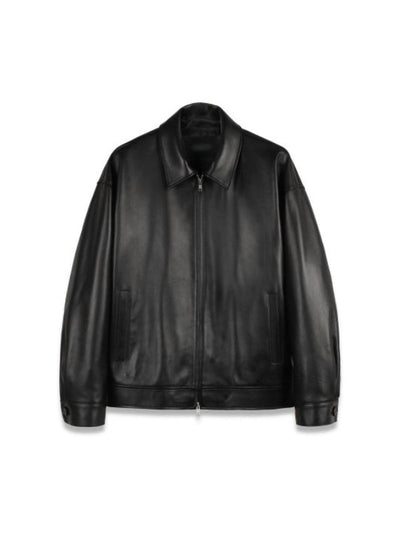 Overfit Straight Zip-up Jacket  Black