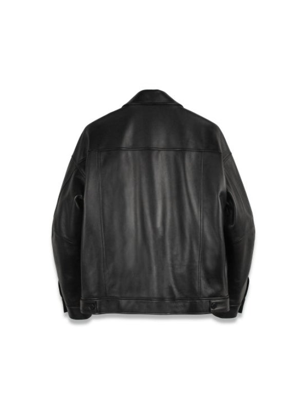 Overfit Straight Zip-up Jacket  Black