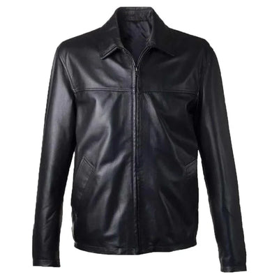 Mens Black Vintage Classic Leather Jacket