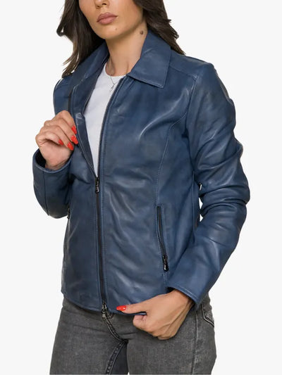 Women’s Eva Classic Genuine Leather Fashion Jacket
