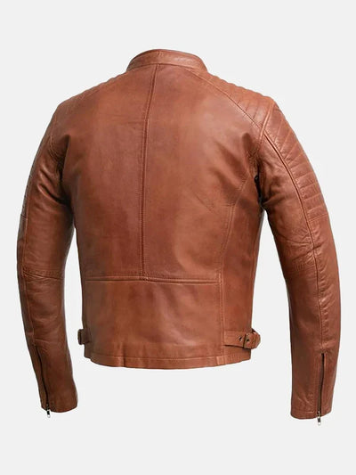 Zack Men's Brown Biker Leather Jacket