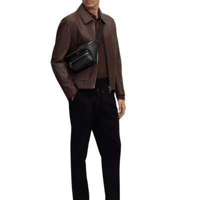 Mens Dark Leather Brown Lambskin Leather Jacket