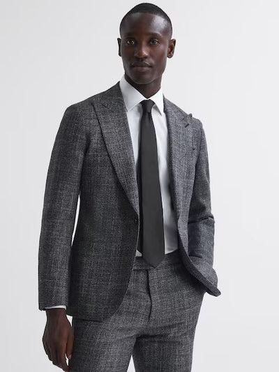 Ceremony Textured Silk Blend Tie in Black