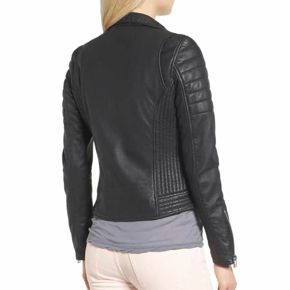 Women's Slim Fit Black Classic Motorcycle Leather Jacket