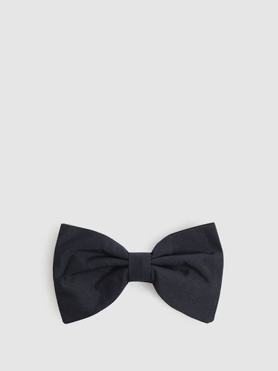 Boyle Grosgrain Silk Bow Tie in Dark Navy