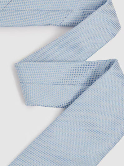 Ceremony Textured Silk Blend Tie in Light Blue