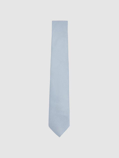 Ceremony Textured Silk Blend Tie in Light Blue