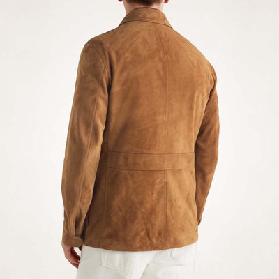 Men’s Brown Suede Field Leather Jacket – Custom Made Fit