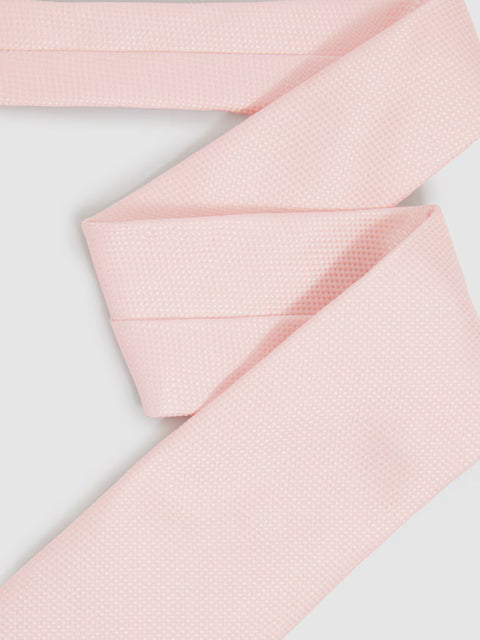 Ceremony Textured Silk Blend Tie in Light Pink