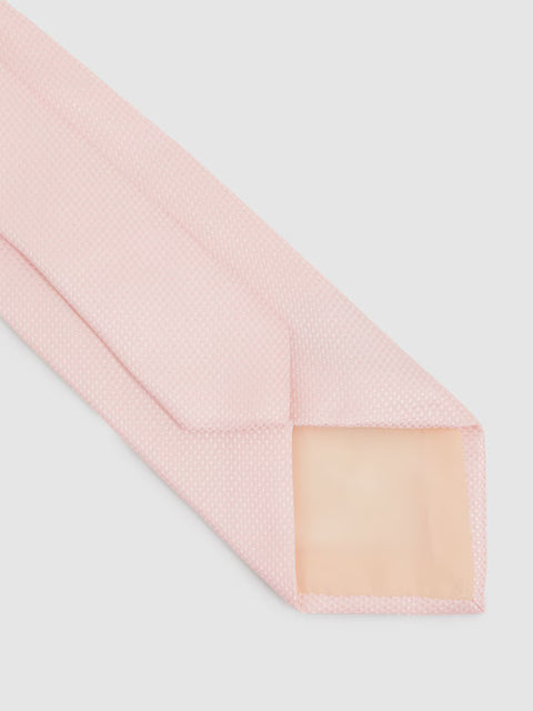 Ceremony Textured Silk Blend Tie in Light Pink