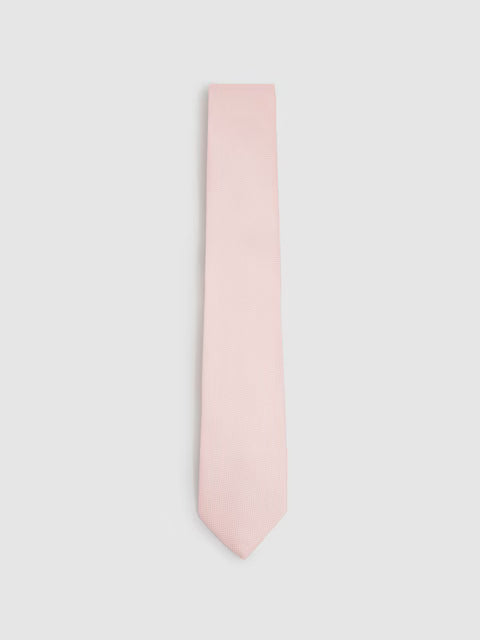 Ceremony Textured Silk Blend Tie in Light Pink
