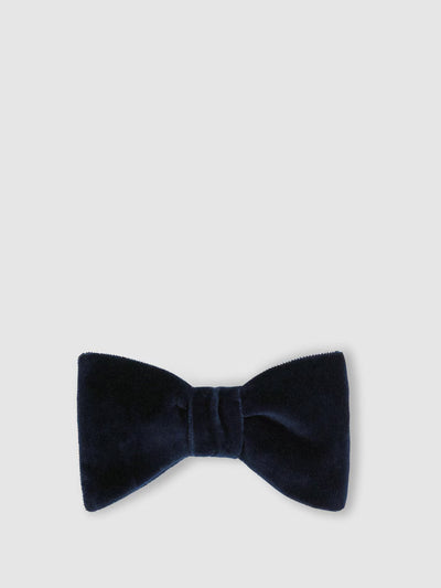 Hike Velvet Bow Tie in Navy